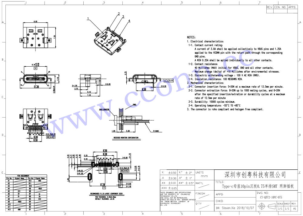 Type-c母座10pin沉板0.75单排SMT 两脚插板.jpg