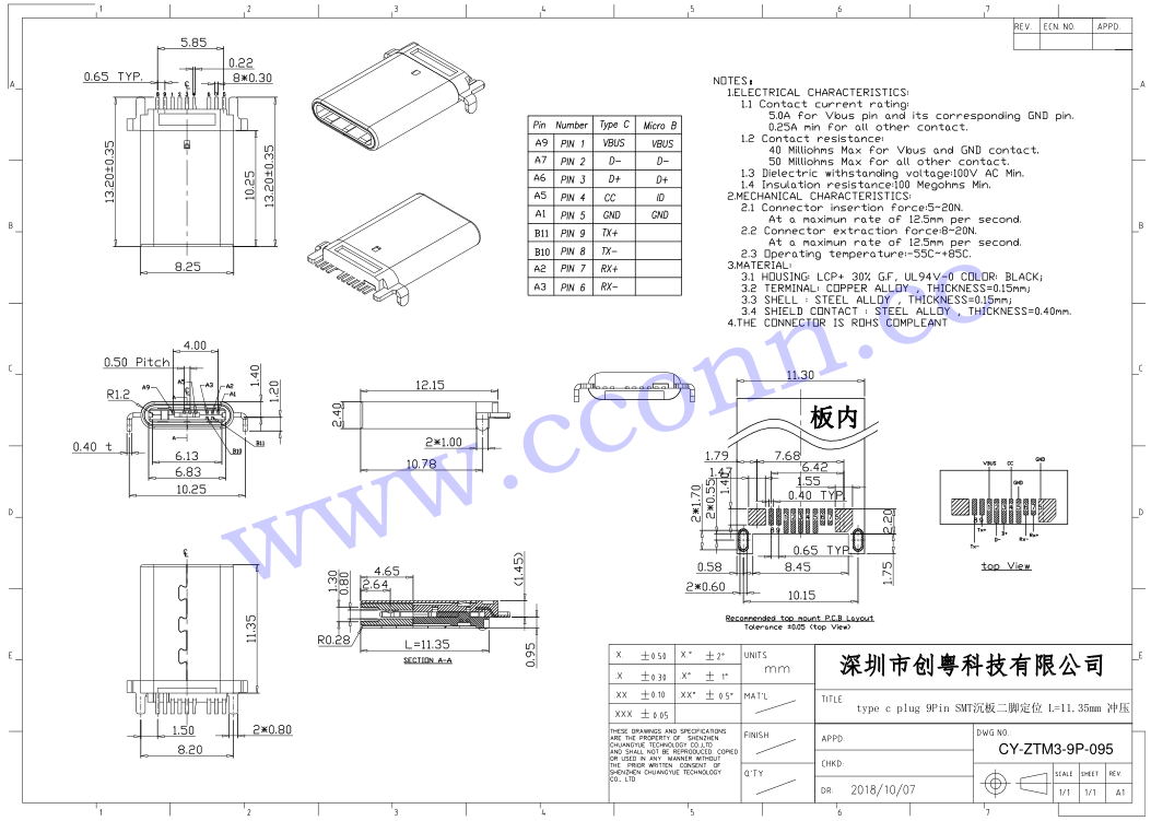 type c plug 9Pin SMT沉板二脚定位 L=11.35mm 冲压.jpg